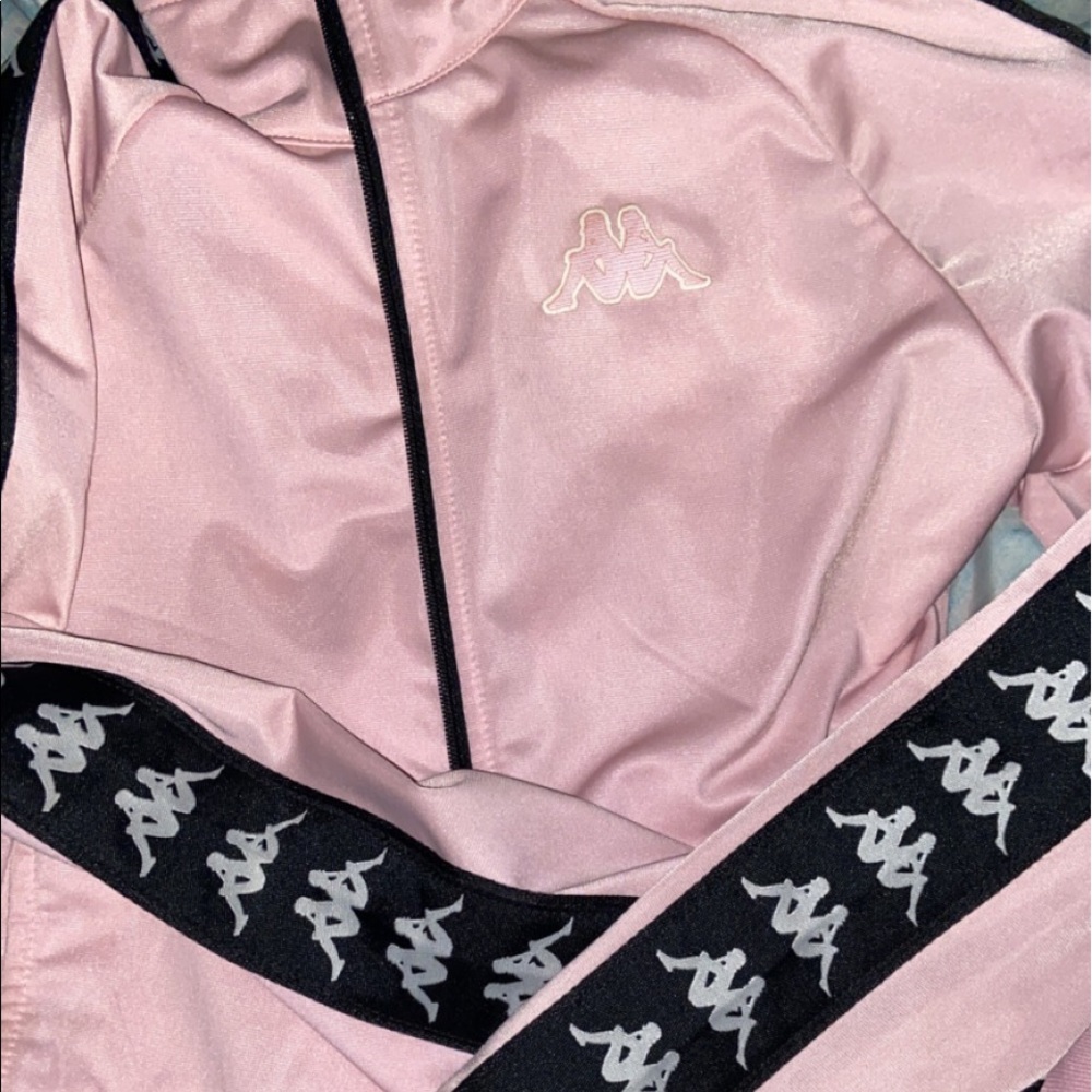 2 piece light pink kappa tracksuit